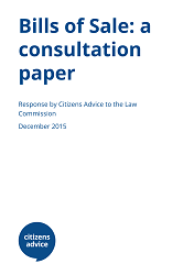 Bills of Sale Law Commission Consultation response report cover