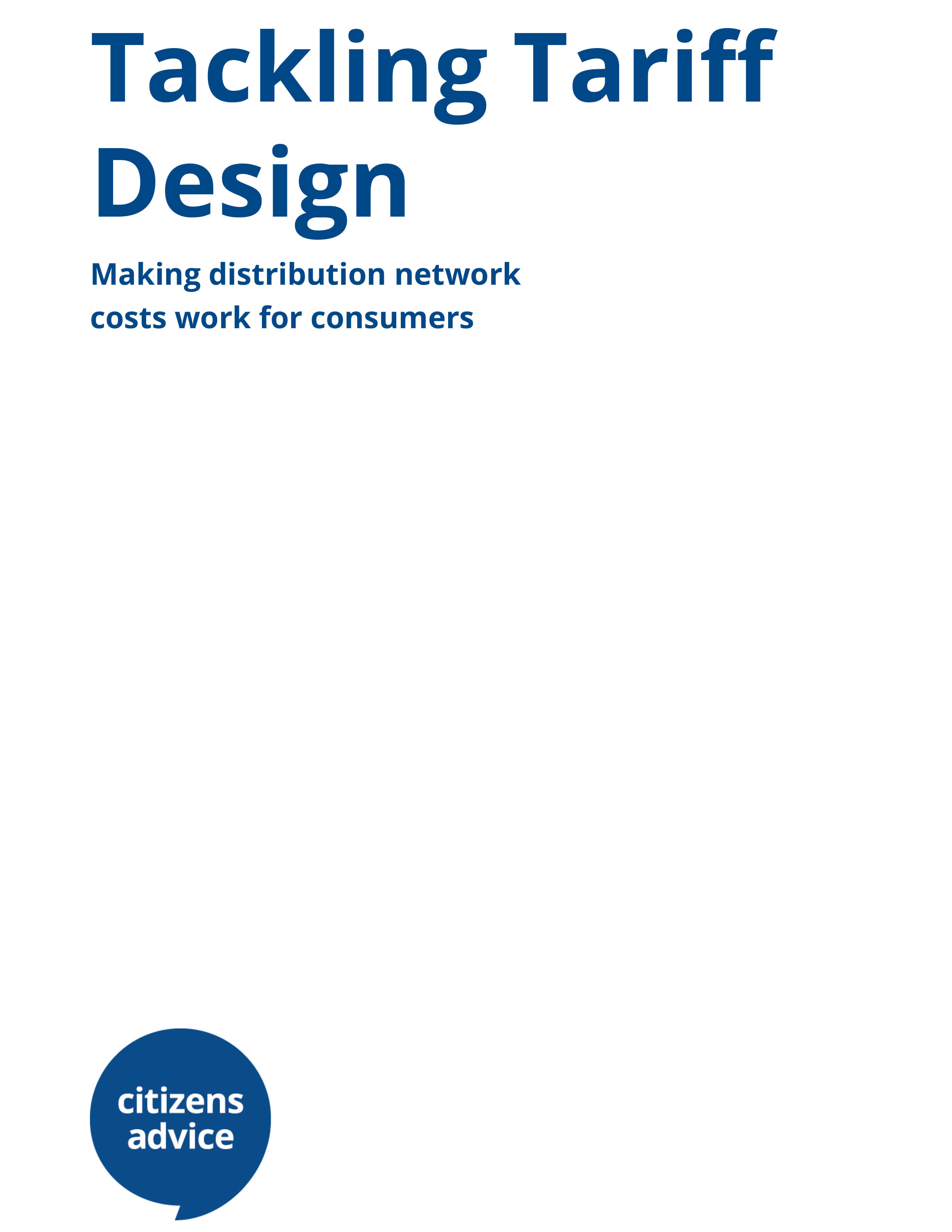 The Tariff Design (report cover)