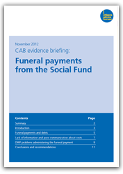 Funeral payments and the social fund publication