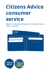 Report cover for Citizens Advice Consumer Codes Report